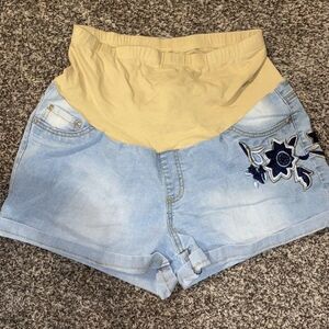 PLANET Motherhood Large Denim Shorts Maternity Jeans